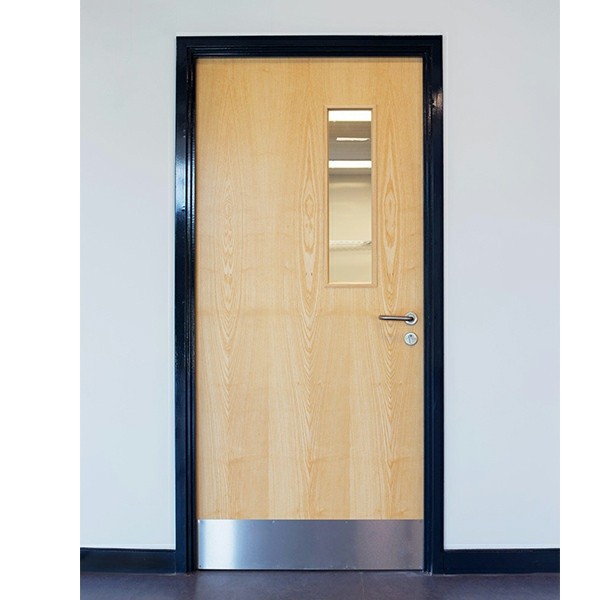 glazed wooden fire door